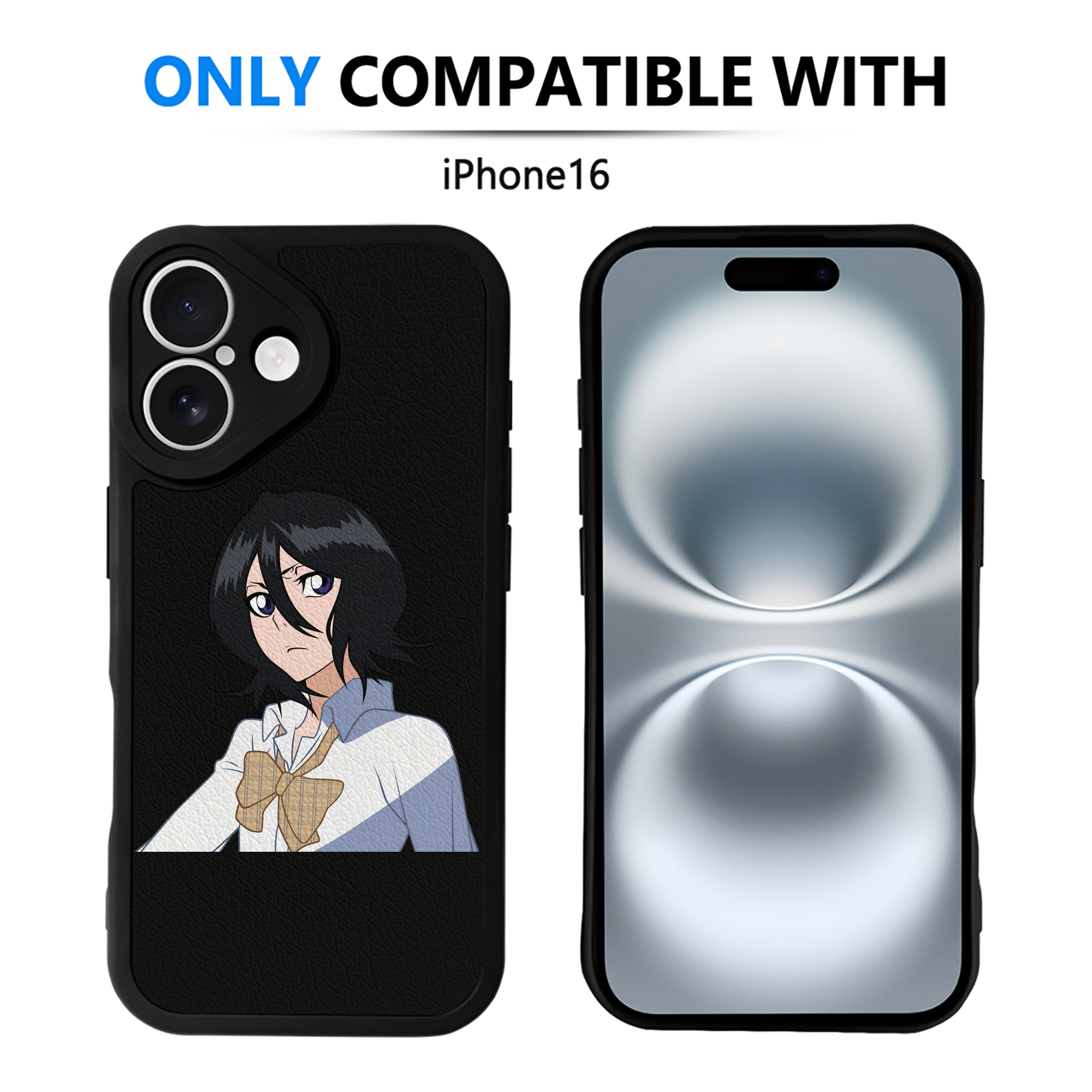 （画像用） ブリーチ 朽木ルキア BLEACH Kuchiki Rukia 【iPhone 16シリーズ対応】シリコンスマホケース（レザー調） 材質：シリコン